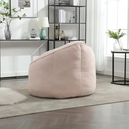 Deluxe Foam Bean Bag Chair with Footrest- Pink