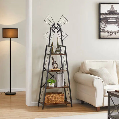 4-Tier Display Storage Shelves With Metal Frame