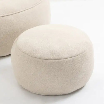 Deluxe Foam Bean Bag Chair with Footrest- Beige