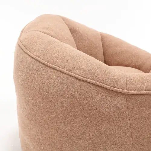 Deluxe Foam Bean Bag Chair with Footrest- Tan