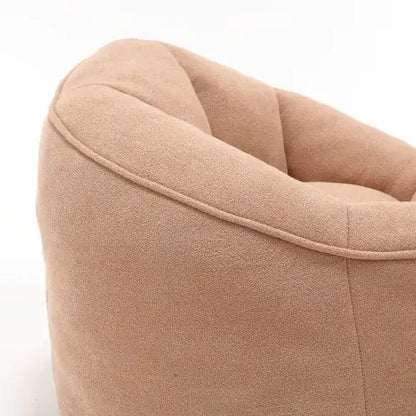 Deluxe Foam Bean Bag Chair with Footrest- Tan